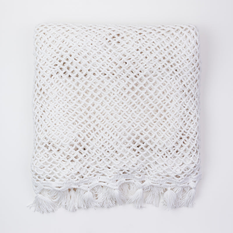Daisy White  Crochet Throw