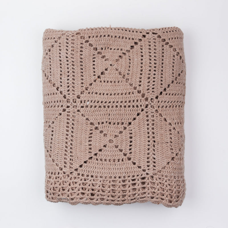 Coco Crochet Throw Beige