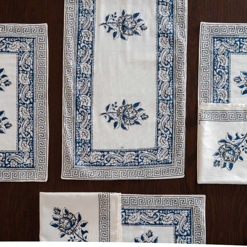 Kiara-Block Print Dining Set Kiara-Block Print Dining Set