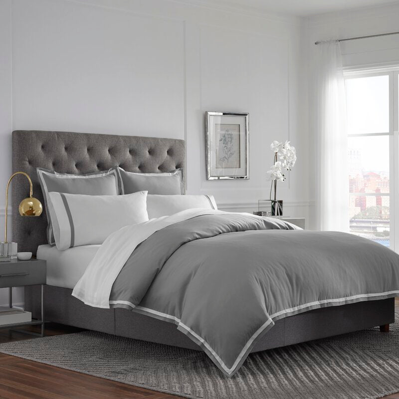 Grey Country Cotton Satin Duvet Cover Set – Premia Home