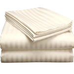 4 Pcs Satin Stripe Double Bed Duvet Set-Cream 4 Pcs Satin Stripe Double Bed Duvet Set-Cream