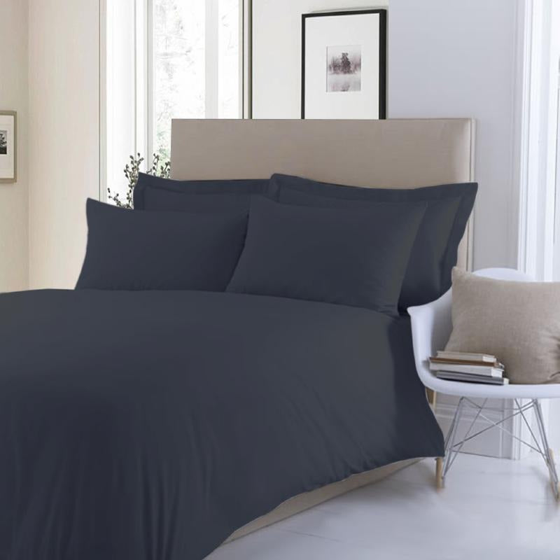 Black-Dyed Satin Duvet Bed Set