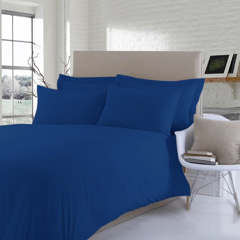 Royal Blue-Dyed Satin Duvet Bed Set