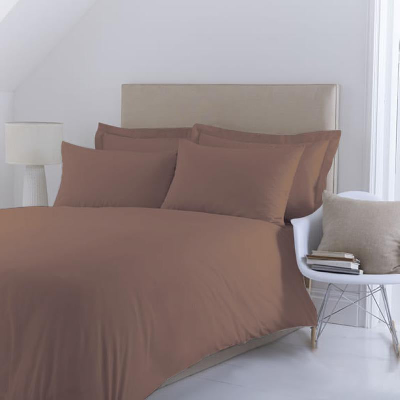 Brown-Dyed Satin Duvet Bed Set