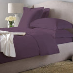 Dark Purple-Dyed Satin Duvet Bed Set