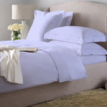 Sky Blue 4-Pieces Dyed Satin Duvet Bed Set