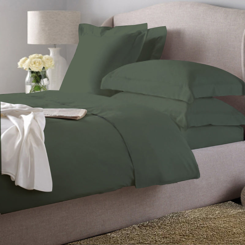 Palin dyed set  Dark Green Dyed Satin Bed Set