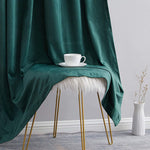 Velvet Curtain Green