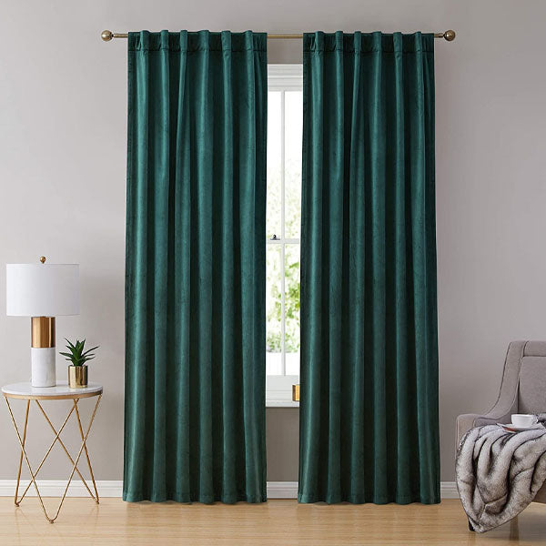 Velvet Curtain Green
