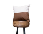 Rustic brown - Rustic brown leatherite cushions. Rustic brown white jute and leatherite cushion