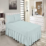 Valance Fitted Sheet Set- Soft Sea Blue