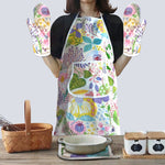 Summer Gardening Pot Holders apron oven mitt gloves set