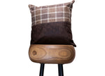 Sheffield - Sheffied dark brown leatherite cushion-sheffield jute chequered and leatherite cushion