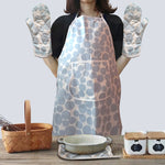 Stone Blue Pot Holders apron oven mitt gloves set