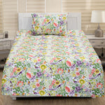 Single Bed Sheet-Southern Bloom (white)