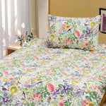 Single Bed Sheet-Southern Bloom (white)