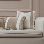 Velvet cushions  Lelia Stripe Cushion Set Off White/Beige Cushion Cover
