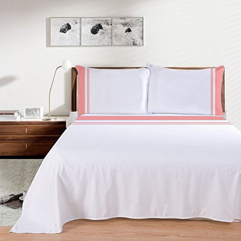 4 PCs Hilton Bed Sheet Set-Pink