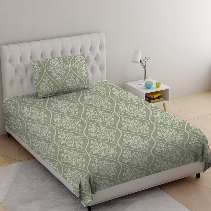 Single Bed Sheet-Genoa Green