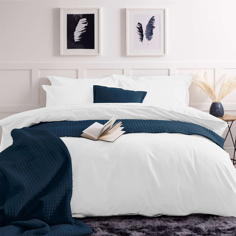 Plain Dyed Cotton Duvet Cover (White)