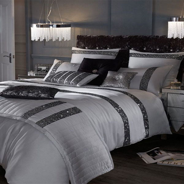 Luxury Sequence Bridal Bedding Set-Glossy White