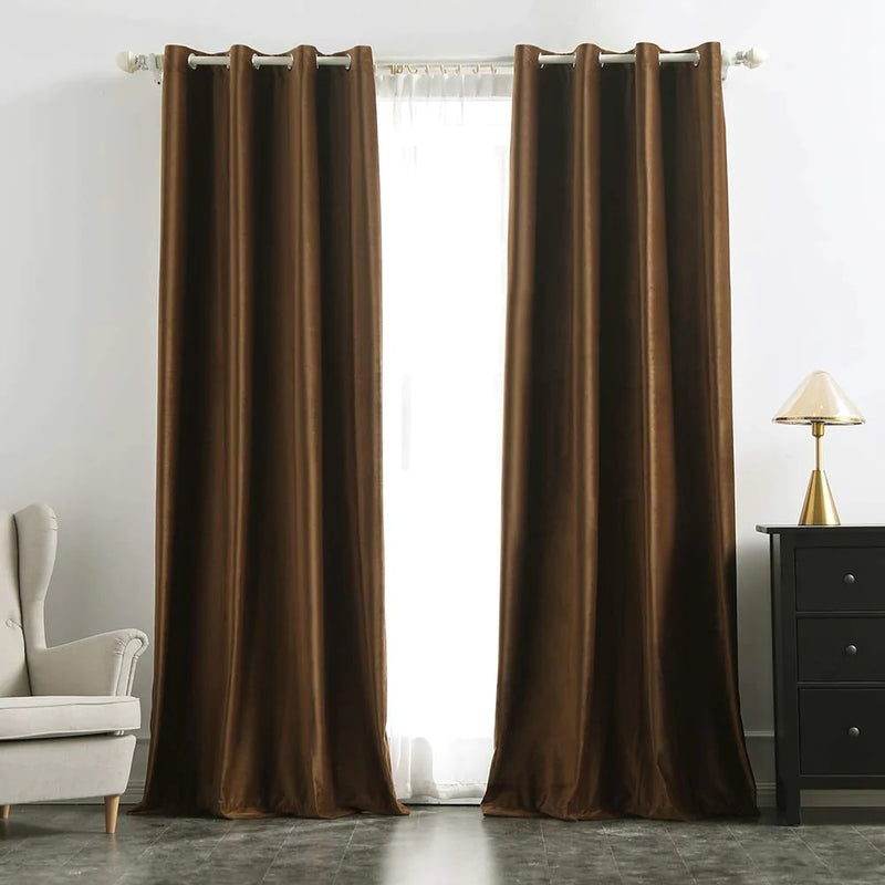 Velvet Curtain Brown