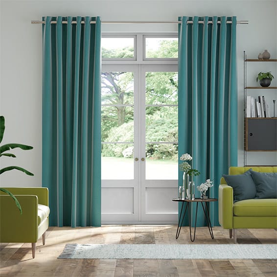 Plain Dyed Curtain-Teal Blue